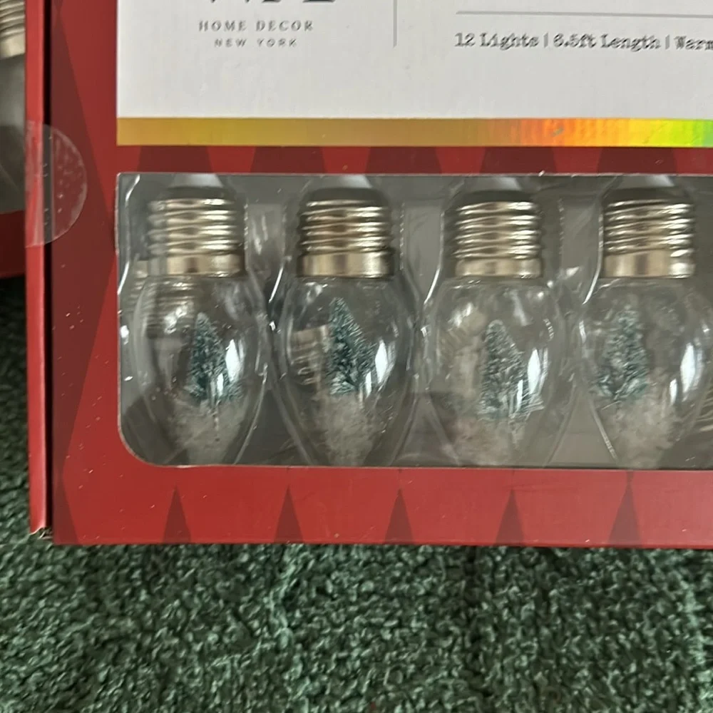 W&A Home Decor New York Christmas Tree Bulb String Lights Set of 2 NEW